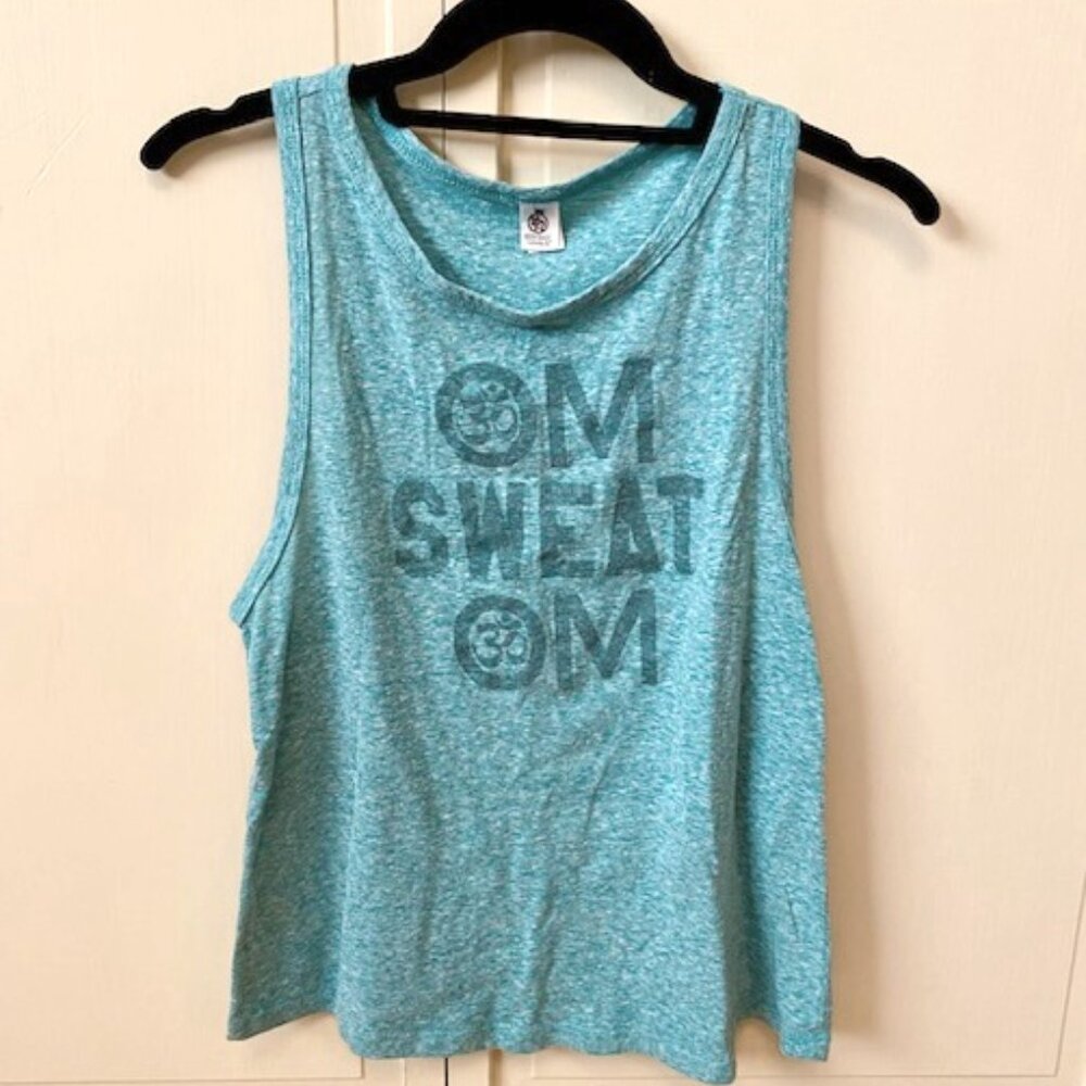 Cropped Yoga T-Shirt, size Medium, Aqua Green